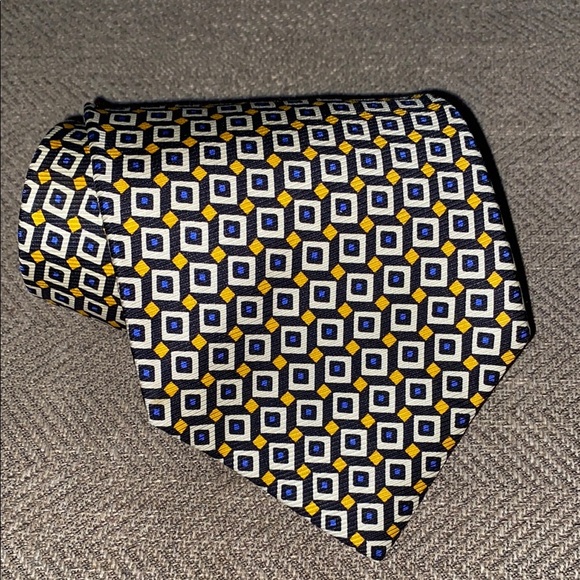 Polo Ralph Lauren Other - Polo Ralph Lauren Geometric Patterned Tie in Blue and Yellow
